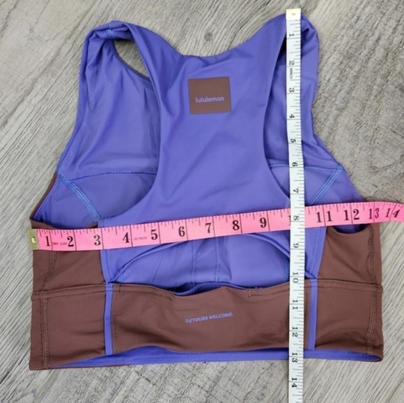 Lululemon Hike to Swim Purple, Brown High Neck Sports Bra & Shorts 6" Size S - Picture 14 of 15
